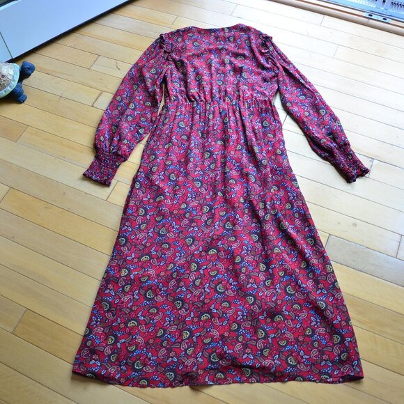 BODEN BECKY MIDI WRAP DRESS Winterberry Exotic Floral Size US 8R - Picture 11 of 15